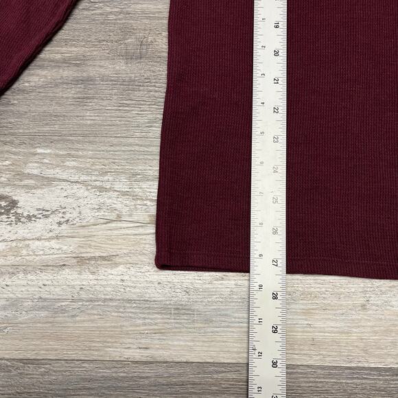 NWT NEW Levis Rodney Wine Red Mens Large Relaxed Fit Waffle Knit Thermal Shirt - Picture 7 of 9